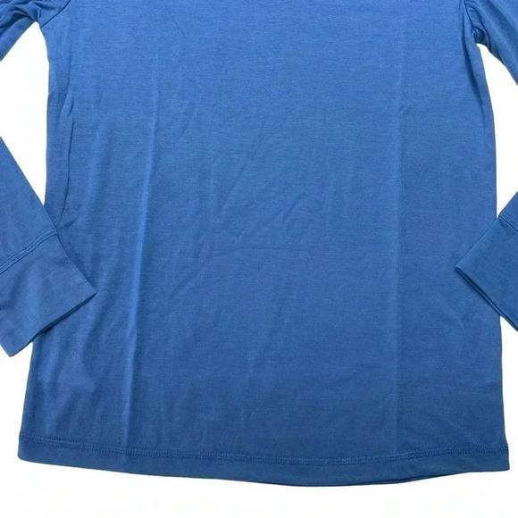 Perry Ellis 1/4 Button Blue Long Sleeve Mens Sleepwear Shirt Size Small - Picture 6 of 11